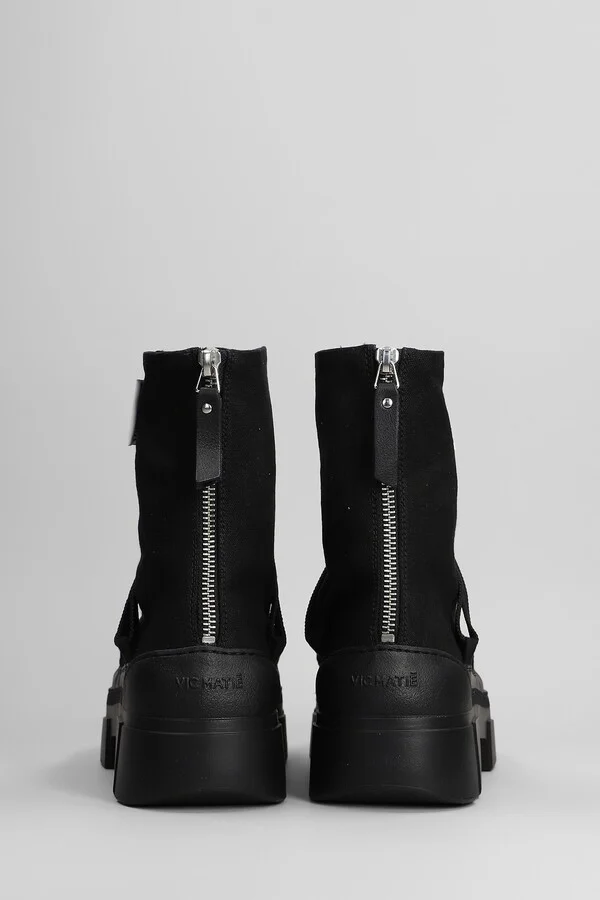 Bardo-nilo 101 Combat Boots In Black Fabric - Image 4