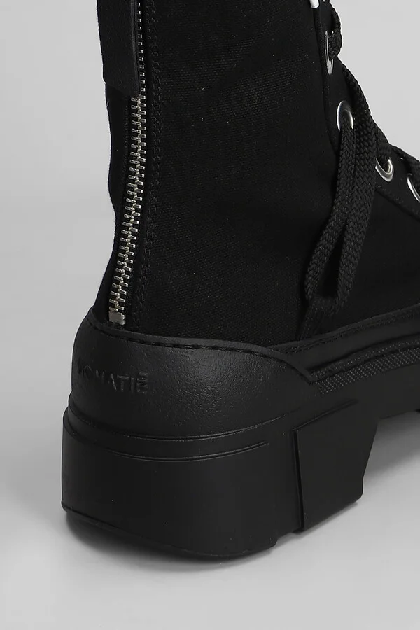 Bardo-nilo 101 Combat Boots In Black Fabric - Image 5