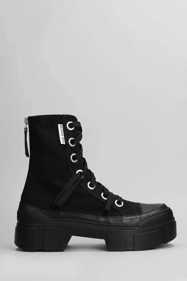 Bardo-nilo 101 Combat Boots In Black Fabric