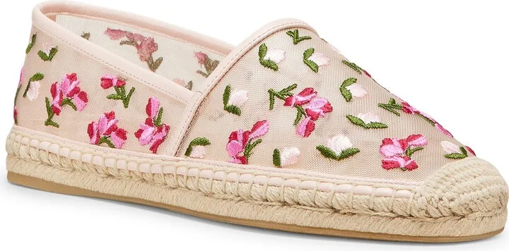 Bareitall Floral Embroidery Espadrille Flat