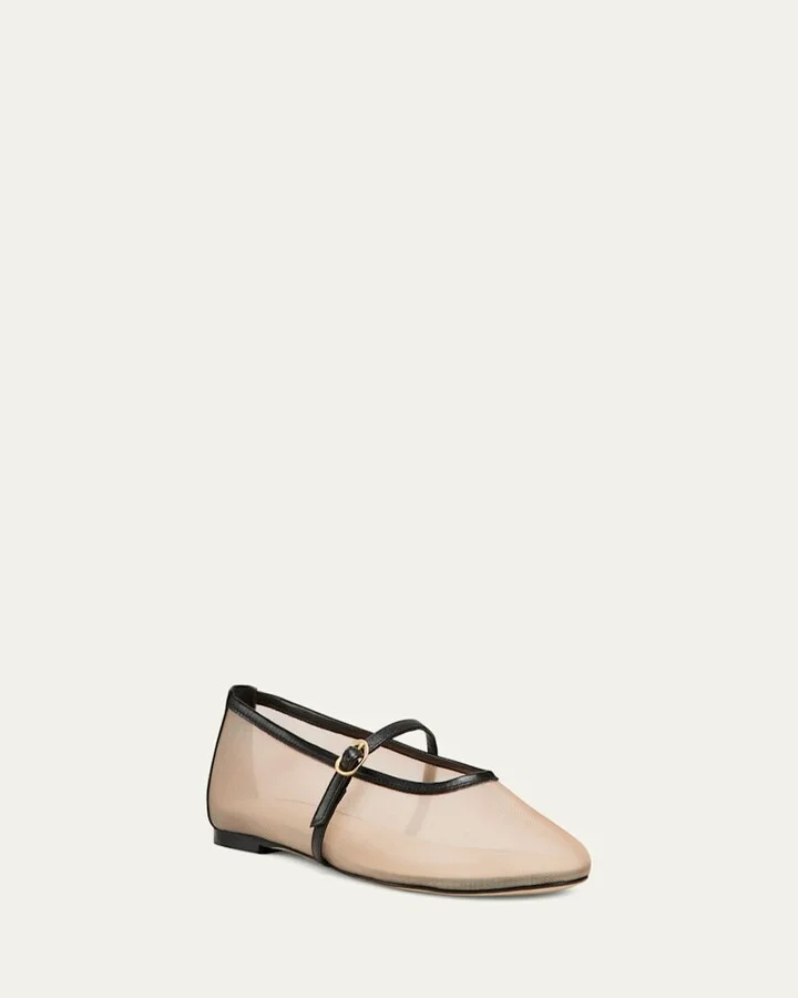 Bareitall Mesh Leather Mary Jane Flats - Image 5