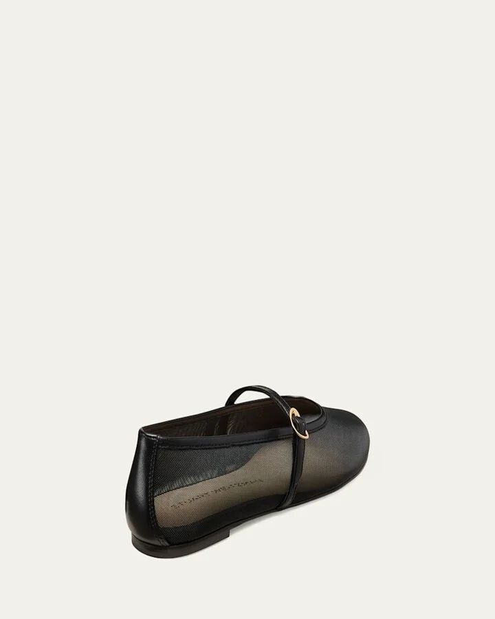 Bareitall Mesh Leather Mary Jane Flats - Image 6