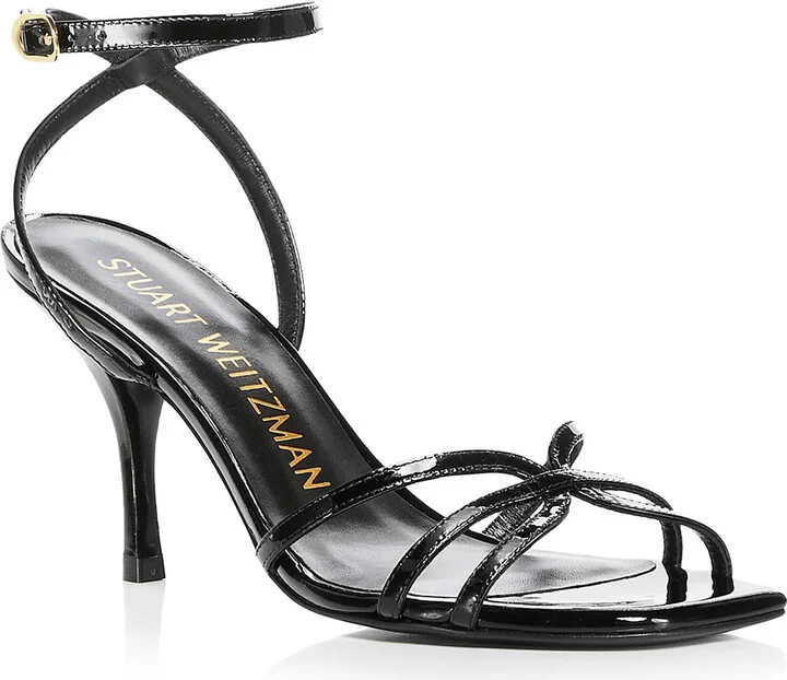 Barely There Womens Patent Leather Ankle Strap Heels