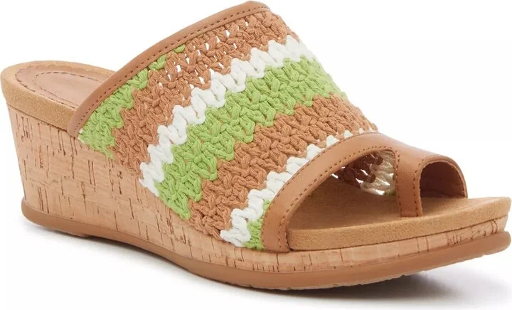 Brown/Lime Green/White Stripe