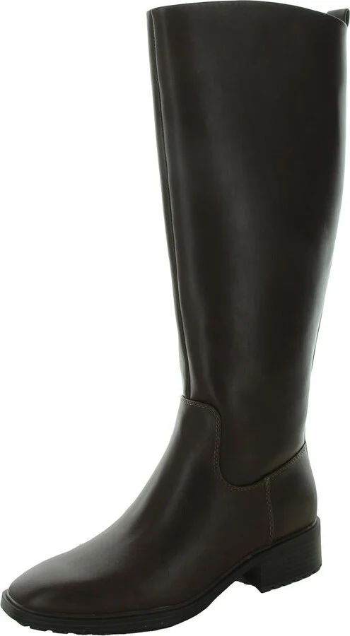 Barile Womens Solid Faux Leather Knee-High Boots