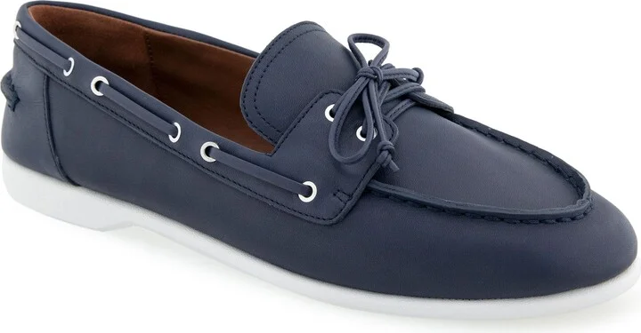 Navy Leather/ White