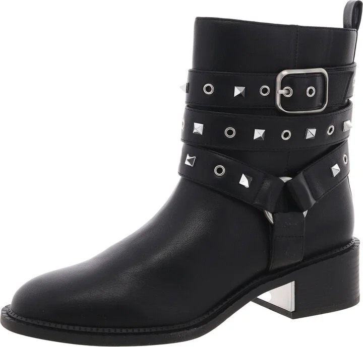 BARLA Womens Studded Manmade Motorcycle Boots