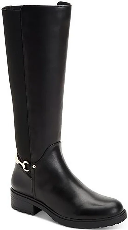 Barnibee Womens Faux Leather Riding Knee-High Boots