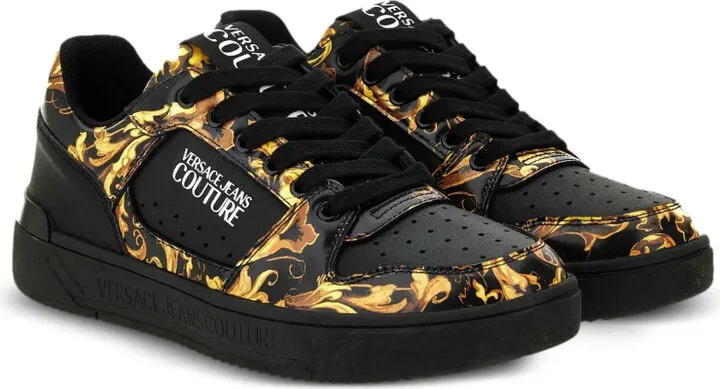 Barocco-Print Lace-Up Sneakers - Image 2