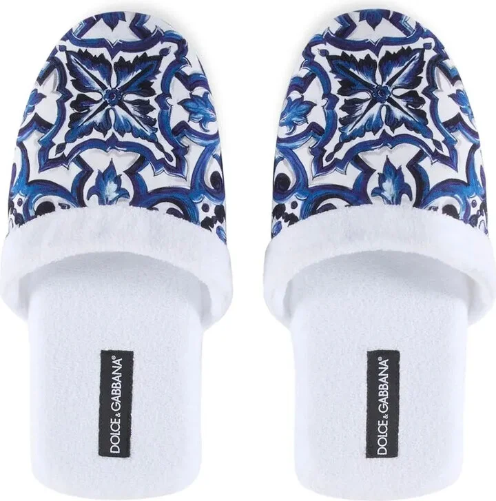 Barocco-print terry-cloth slippers - Image 4