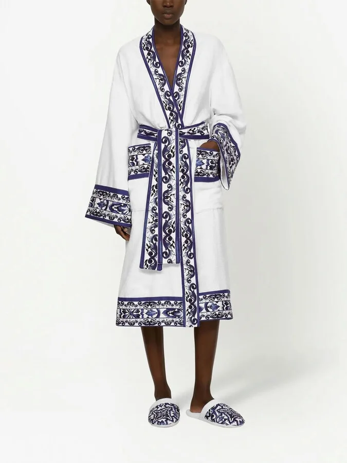 Barocco-print terry-cloth slippers - Image 5