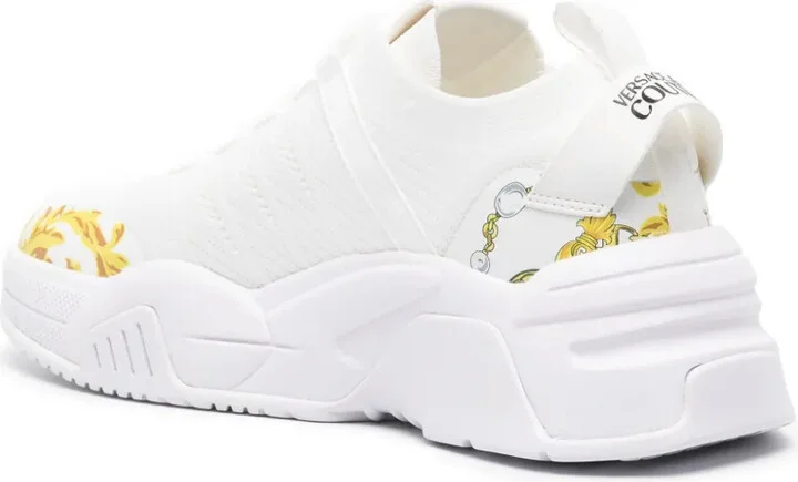 Baroque-Print Leather Sneakers - Image 3