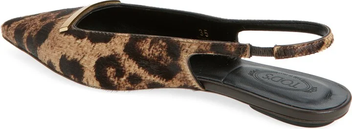 Barretta Genuine Calf Hair Pointed Toe Slingback Flat - Image 2