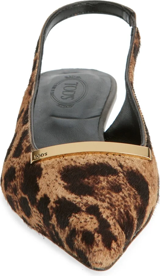 Barretta Genuine Calf Hair Pointed Toe Slingback Flat - Image 4