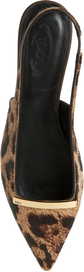 Barretta Genuine Calf Hair Pointed Toe Slingback Flat - Image 5