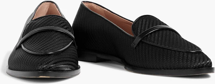 Barry leather-trimmed woven loafers - Image 2