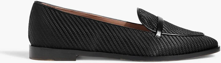 Barry leather-trimmed woven loafers