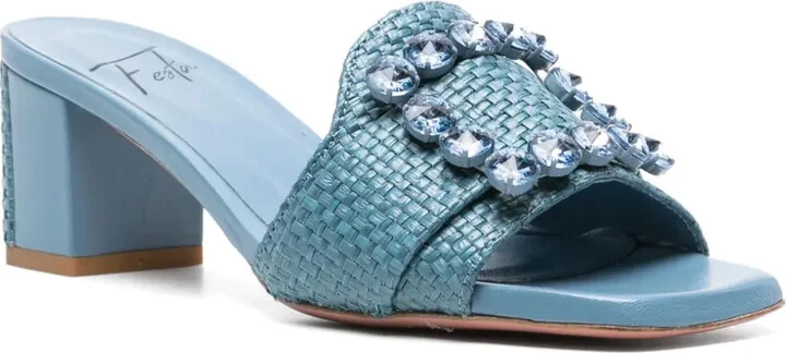 Basa 50mm crystal-buckle mules - Image 2
