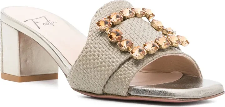 Basa 50mm crystal-buckle mules - Image 2
