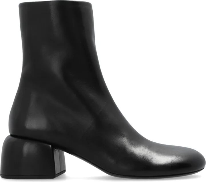 ‘Basata’ Heeled Booties, , - Black