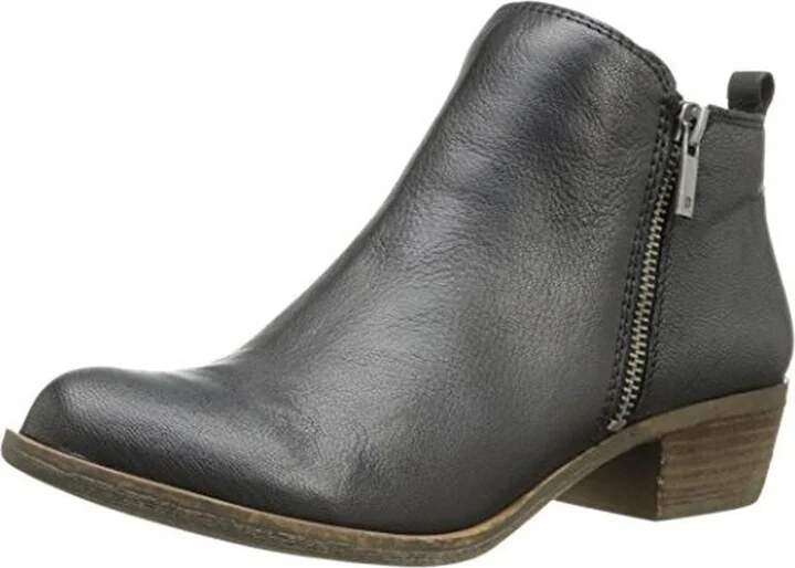 Basel Womens Textured Block Heel Ankle Boots