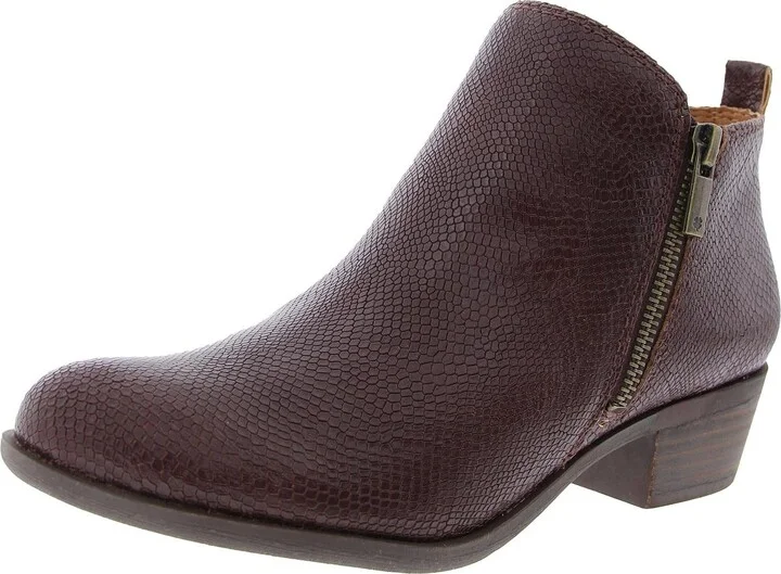 BASEL Womens Zipper Leather Booties