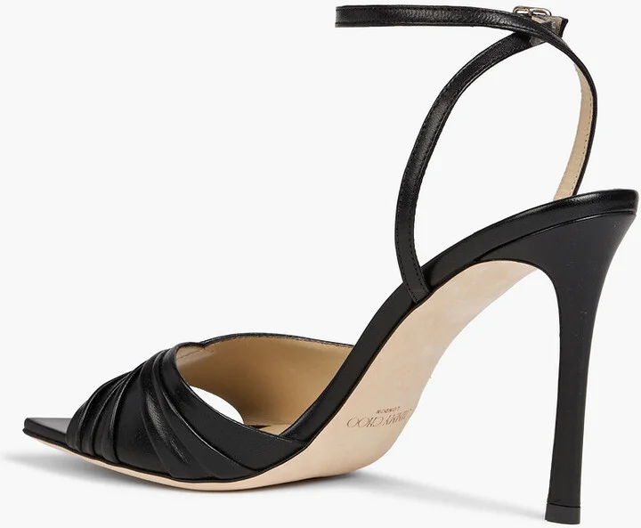 Basil 95 ruched leather sandals - Image 3
