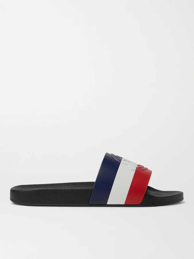 Basile Logo-Embossed Striped Rubber Slides