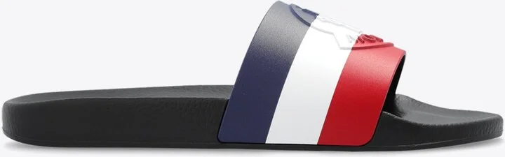 Basile Striped Logo Rubber Slides