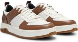 Basketball-inspired sneakers with large logo- Light Brown Men's Sneakers size 6