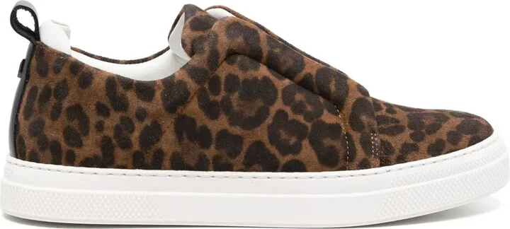 Baskets Slider leopard-pattern suede sneakers