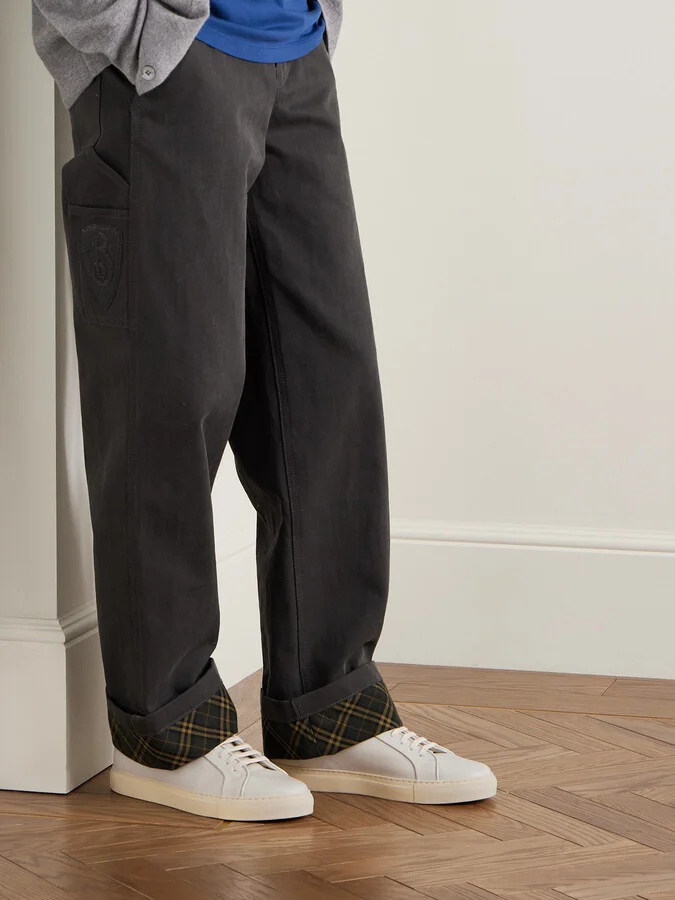 Basso Lux Suede-Trimmed Leather Sneakers - Image 2