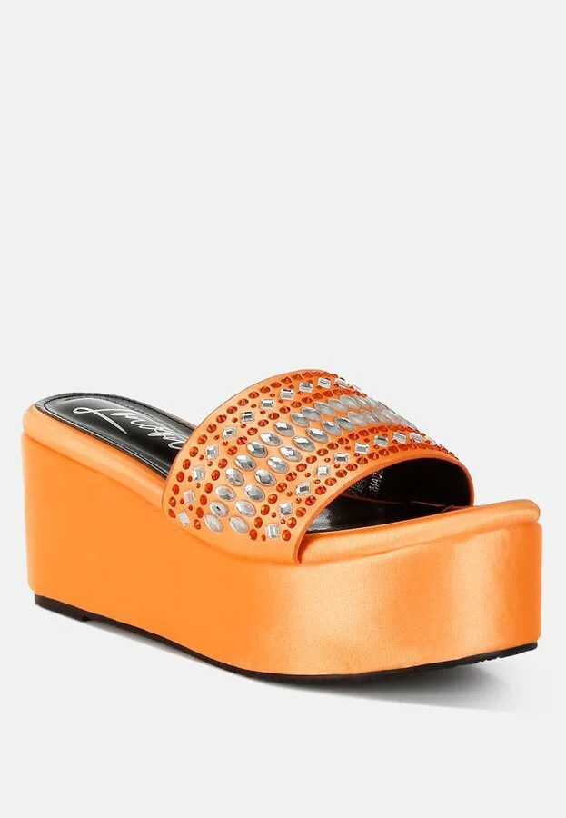 Batanga Diamante & Rhinestone Detail Stylish Flatforms - Image 2