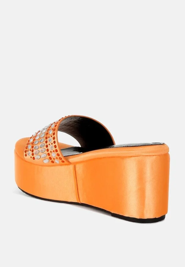 Batanga Diamante & Rhinestone Detail Stylish Flatforms - Image 3