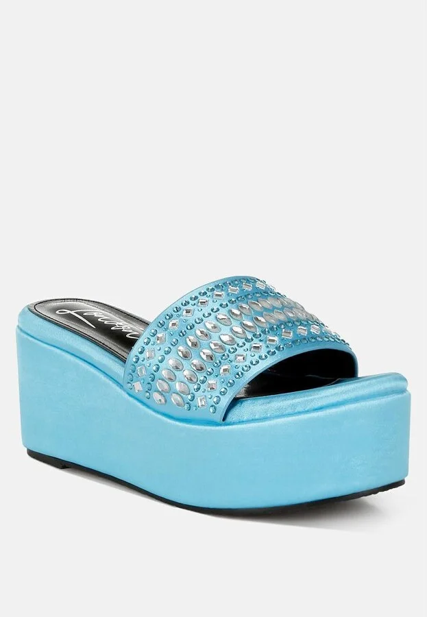 Batanga Diamante & Rhinestone Detail Stylish Flatforms - Image 4