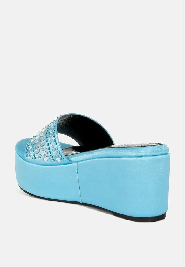 Batanga Diamante & Rhinestone Detail Stylish Flatforms - Image 5