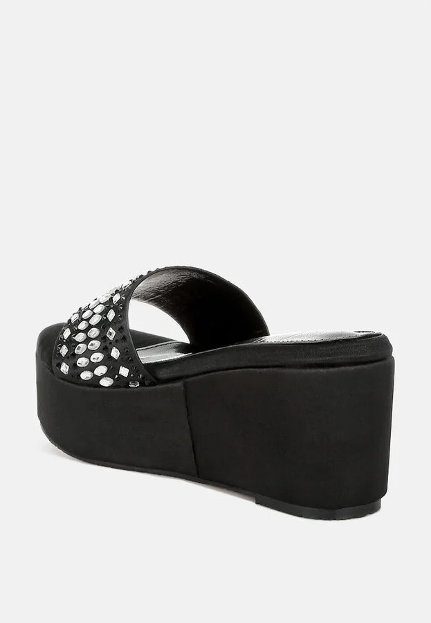 Batanga Diamante & Rhinestone Detail Stylish Flatforms - Image 6