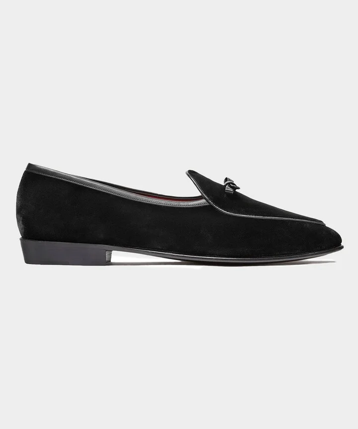 Baudoin & Lange Sagan Velvet Bow Loafer