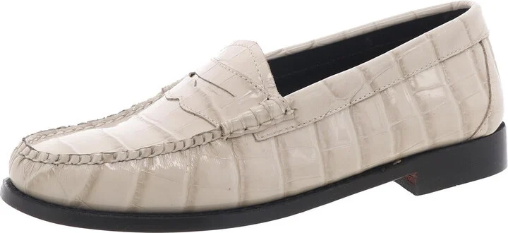 BAX3W014 Womens Embossed Leather Loafers
