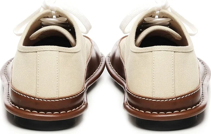 Bay Canvas And Calfskin Lace-up Shoes - Image 3