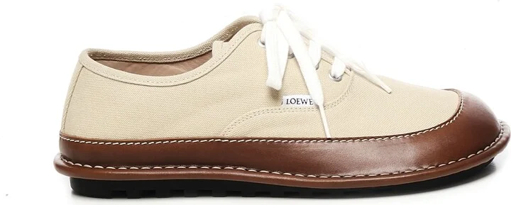 Bay Canvas And Calfskin Lace-up Shoes