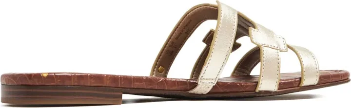 Bay metallic leather flat sandals - Image 3