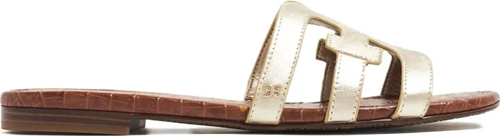 Bay metallic leather flat sandals