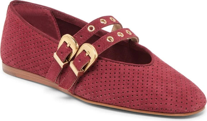 Oxblood Perforated Suede