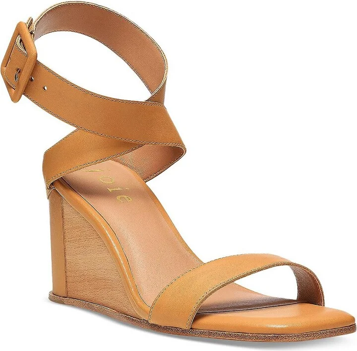 Bayley 35 Womens Leather Ankle Strap Wedge Sandals