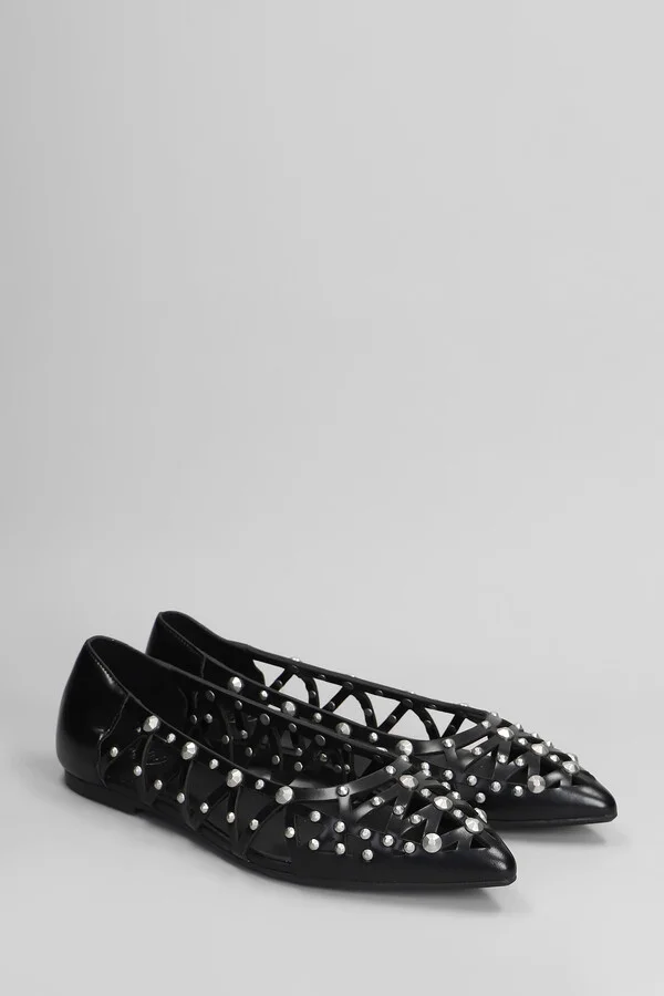 Bazaar Bis Ballet Flats In Black Leather - Image 2