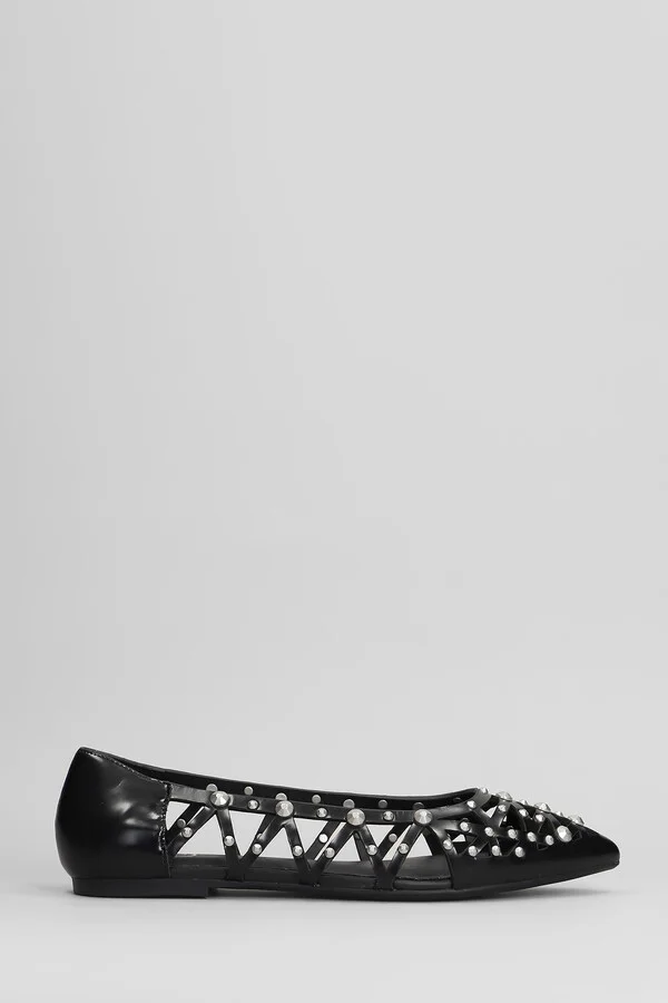Bazaar Bis Ballet Flats In Black Leather