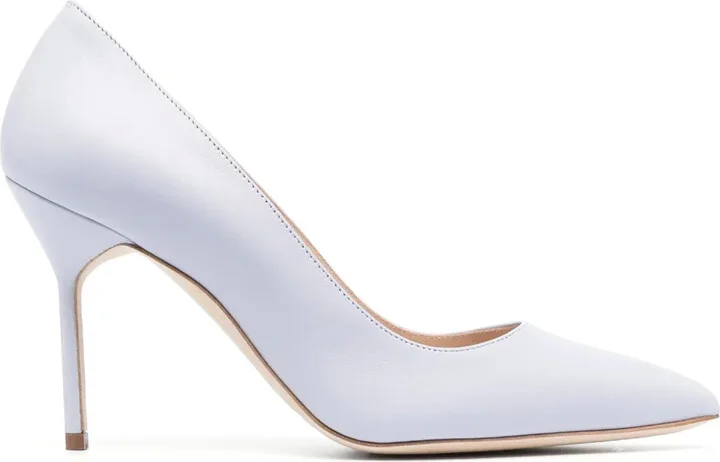 BB 90mm metallic-effect leather pumps