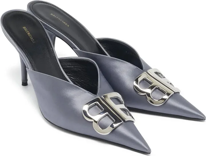 BB-logo satin mules - Image 2