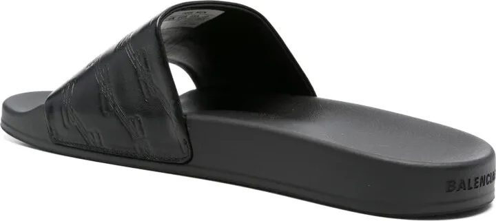 BB-monogram leather pool slides - Image 3